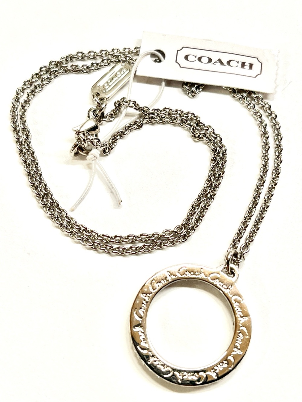 Coach Open Circle Logo Pendant Necklace NWT